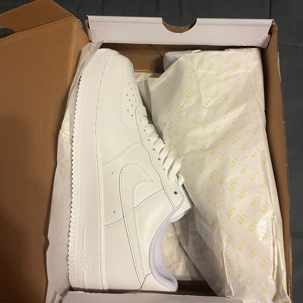 Nike Air Force 1 Low White Sneakers - Picture 1 of 6